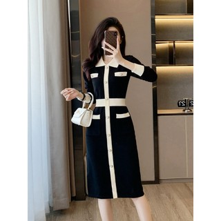 Đầm Len Dệt Kim Cổ Ve Ngọt Ngào AL107