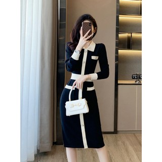 Đầm Len Dệt Kim Cổ Ve Ngọt Ngào AL107