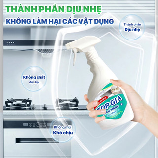 Chai dung dịch xịt tẩy đa năng TOPGIA làm sạch mọi vết bẩn, chai 500ml khử mùi, kháng khuẩn