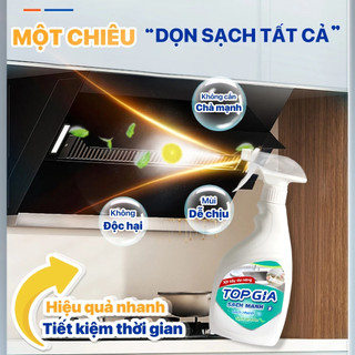 Chai dung dịch xịt tẩy đa năng TOPGIA làm sạch mọi vết bẩn, chai 500ml khử mùi, kháng khuẩn
