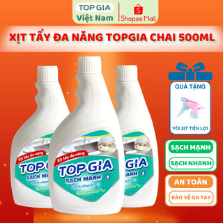 Chai dung dịch xịt tẩy đa năng TOPGIA làm sạch mọi vết bẩn, chai 500ml khử mùi, kháng khuẩn