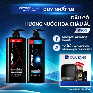 Dầu gội / Tắm Gội Nam XMen for Boss 850g Hương Nước Hoa Châu Âu Sang Trọng Lịch Lãm