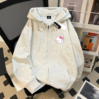 Áo khoác nỉ mũ áo hai lớp - hello kitty nơ hồng