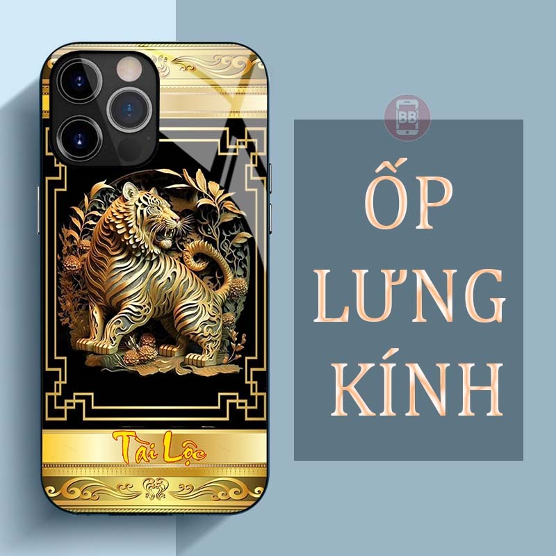 Ốp Lưng IPHONE 14, 14 PRO, 14 PLUS, 14 PROMAX Mặt Lưng Kính Cường Lực In Hình 12 con giáp Tài Lộc