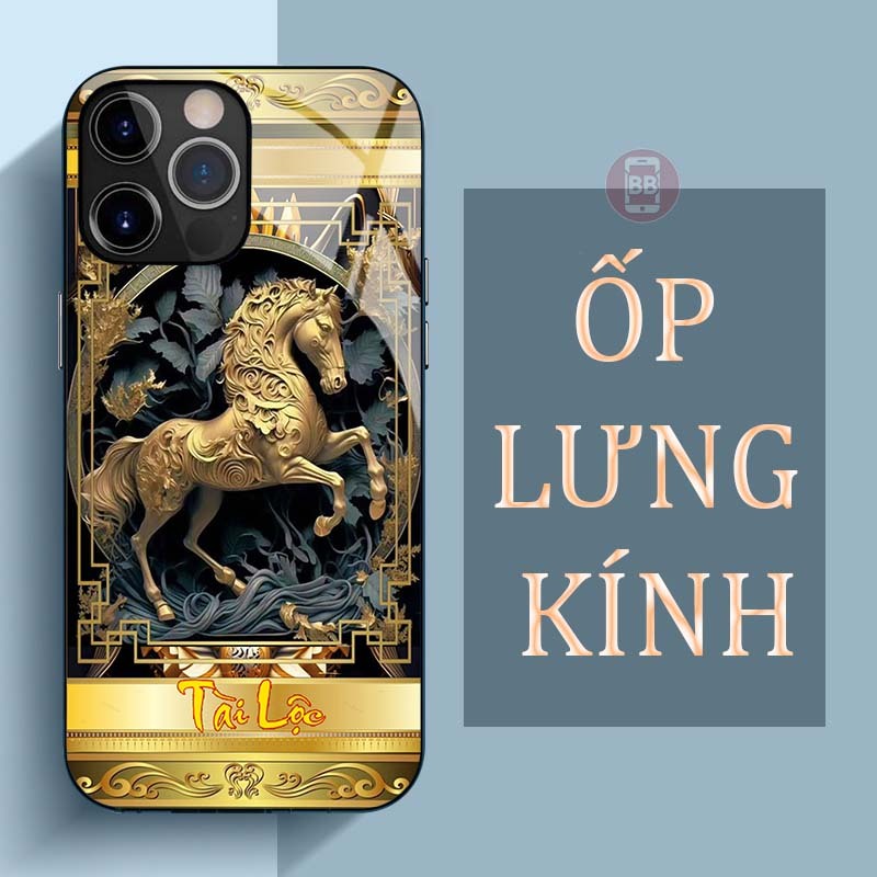 Ốp Lưng IPHONE 14, 14 PRO, 14 PLUS, 14 PROMAX Mặt Lưng Kính Cường Lực In Hình 12 con giáp Tài Lộc