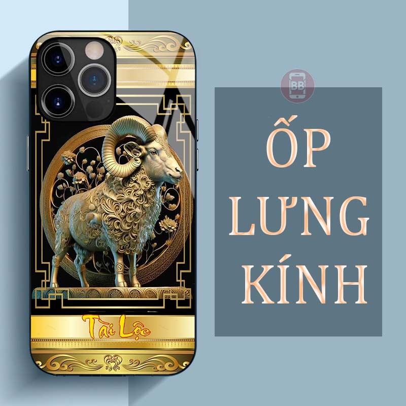 Ốp Lưng IPHONE 14, 14 PRO, 14 PLUS, 14 PROMAX Mặt Lưng Kính Cường Lực In Hình 12 con giáp Tài Lộc