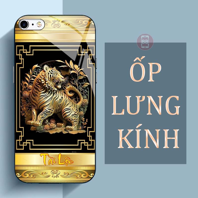 Ốp Lưng IPHONE 6, 6S, 6 PLUS, 6S PLUS Mặt Lưng Kính Cường Lực In Hình 12 con giáp Tài Lộc