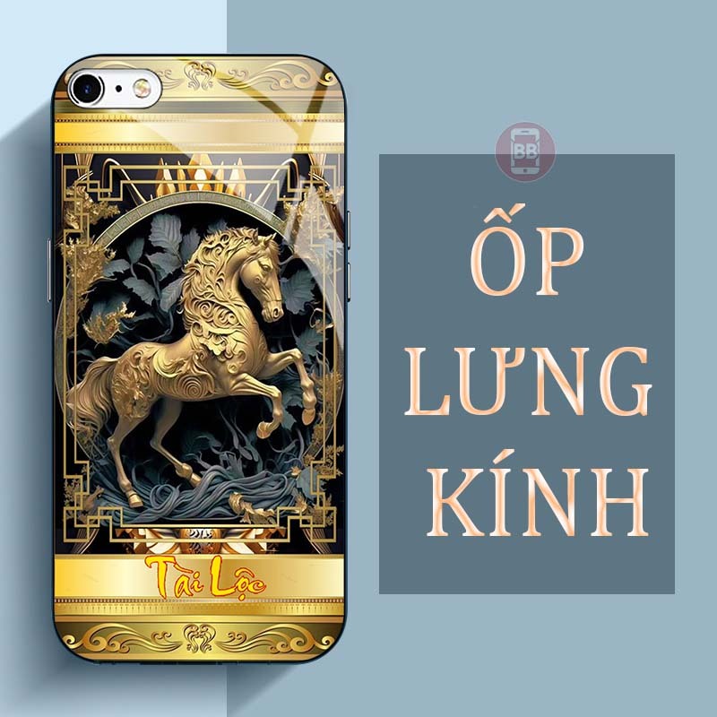 Ốp Lưng IPHONE 6, 6S, 6 PLUS, 6S PLUS Mặt Lưng Kính Cường Lực In Hình 12 con giáp Tài Lộc