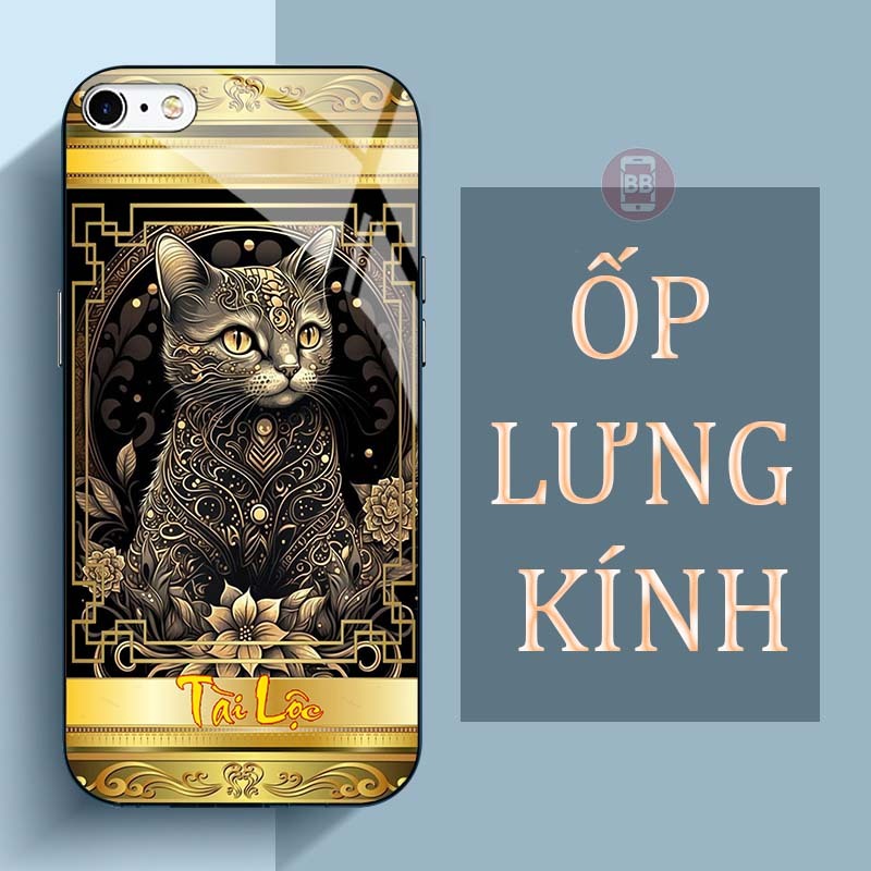 Ốp Lưng IPHONE 6, 6S, 6 PLUS, 6S PLUS Mặt Lưng Kính Cường Lực In Hình 12 con giáp Tài Lộc