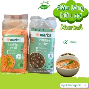 Đậu lăng xanh/đỏ cam san hô hữu cơ Markal 500g