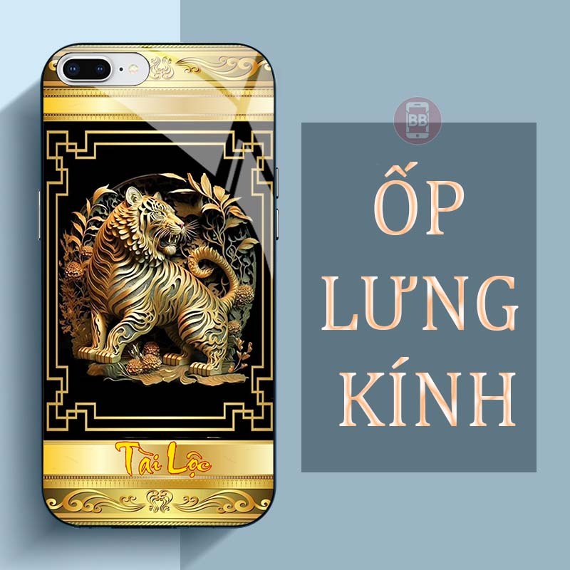 Ốp Lưng IPHONE 7, 8, 7 PLUS, 8 PLUS Mặt Lưng Kính Cường Lực In Hình 12 con giáp Tài Lộc