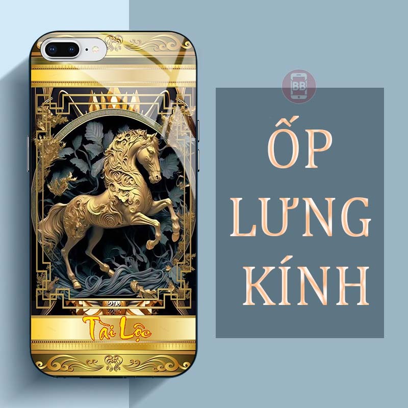 Ốp Lưng IPHONE 7, 8, 7 PLUS, 8 PLUS Mặt Lưng Kính Cường Lực In Hình 12 con giáp Tài Lộc