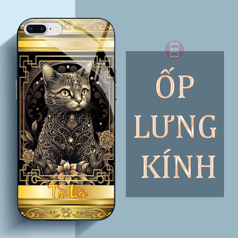 Ốp Lưng IPHONE 7, 8, 7 PLUS, 8 PLUS Mặt Lưng Kính Cường Lực In Hình 12 con giáp Tài Lộc