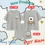 Bộ Thun Cotton Mềm Mịn Cho Bé – In 2 Mặt Hình Gấu Trắng Quàng Khăn Dễ Thương, Thoáng Khí, (M 270)