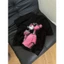Áo thun đen Pink Panther 100% cotton co giãn thấm hút mồ hôi 40-100kg form suông Unisex Basetee