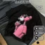 Áo thun đen Pink Panther 100% cotton co giãn thấm hút mồ hôi 40-100kg form suông Unisex Basetee