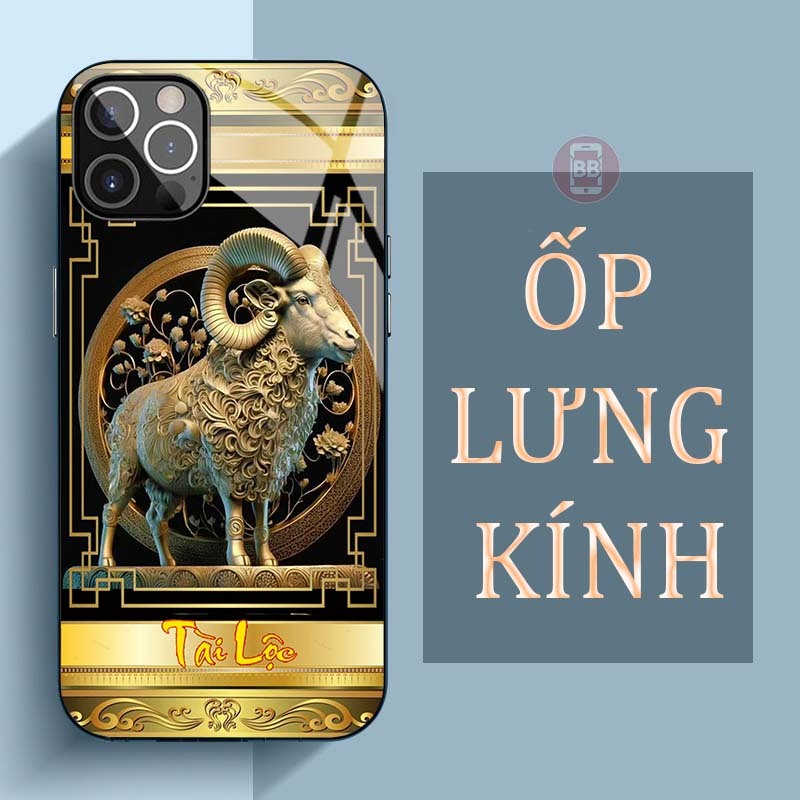Ốp Lưng IPHONE 11, 11 PRO, 11 PRO MAX Mặt Lưng Kính Cường Lực In Hình 12 con giáp Tài Lộc