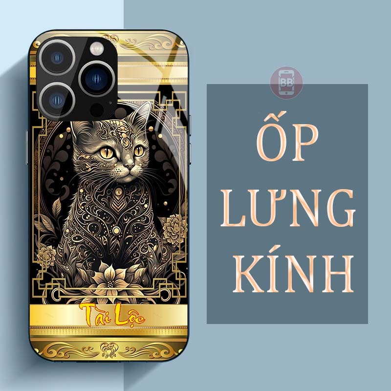 Ốp Lưng IPHONE 15, 15 PLUS, 15 PRO, 15 PROMAX Mặt Lưng Kính Cường Lực In Hình 12 con giáp Tài Lộc