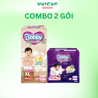 Tã quần Bobby Organic ngày & đêm siêu mỏng nhẹ, thoáng khí, chống tràn, êm dịu