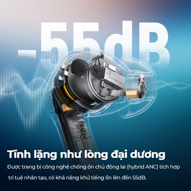 Tai nghe Bluetooth SoundPEATS Air5 Pro true wireless chống ồn âm thanh chuẩn HiFi, chống ồn, pin lâu. Bảo hành 12 tháng, | BigBuy360 - bigbuy360.vn