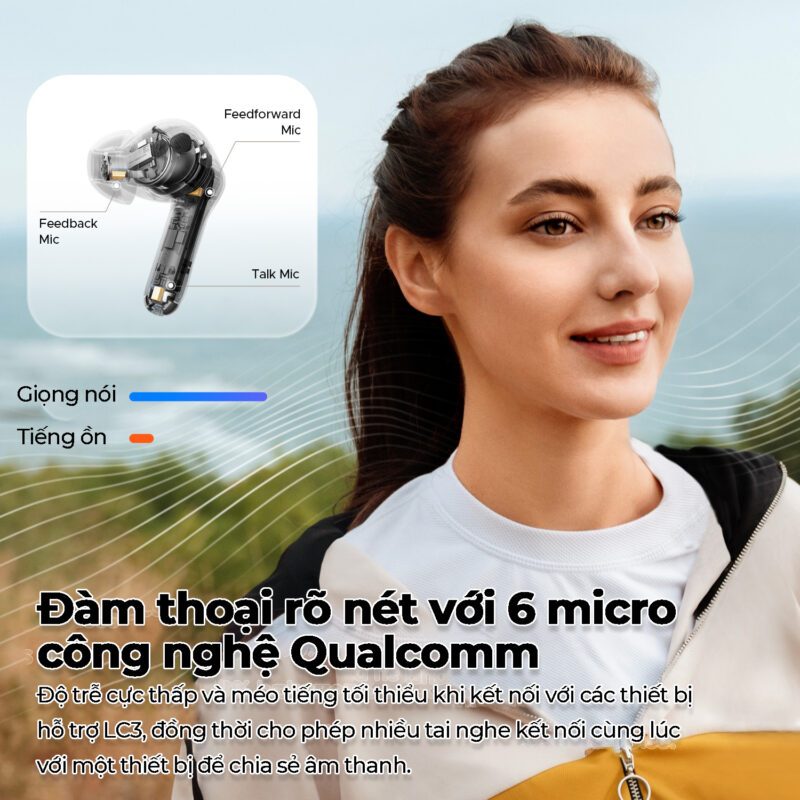 Tai nghe Bluetooth SoundPEATS Air5 Pro true wireless chống ồn âm thanh chuẩn HiFi, chống ồn, pin lâu. Bảo hành 12 tháng, | BigBuy360 - bigbuy360.vn