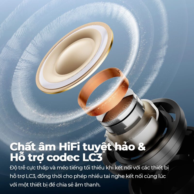 Tai nghe Bluetooth SoundPEATS Air5 Pro true wireless chống ồn âm thanh chuẩn HiFi, chống ồn, pin lâu. Bảo hành 12 tháng, | BigBuy360 - bigbuy360.vn