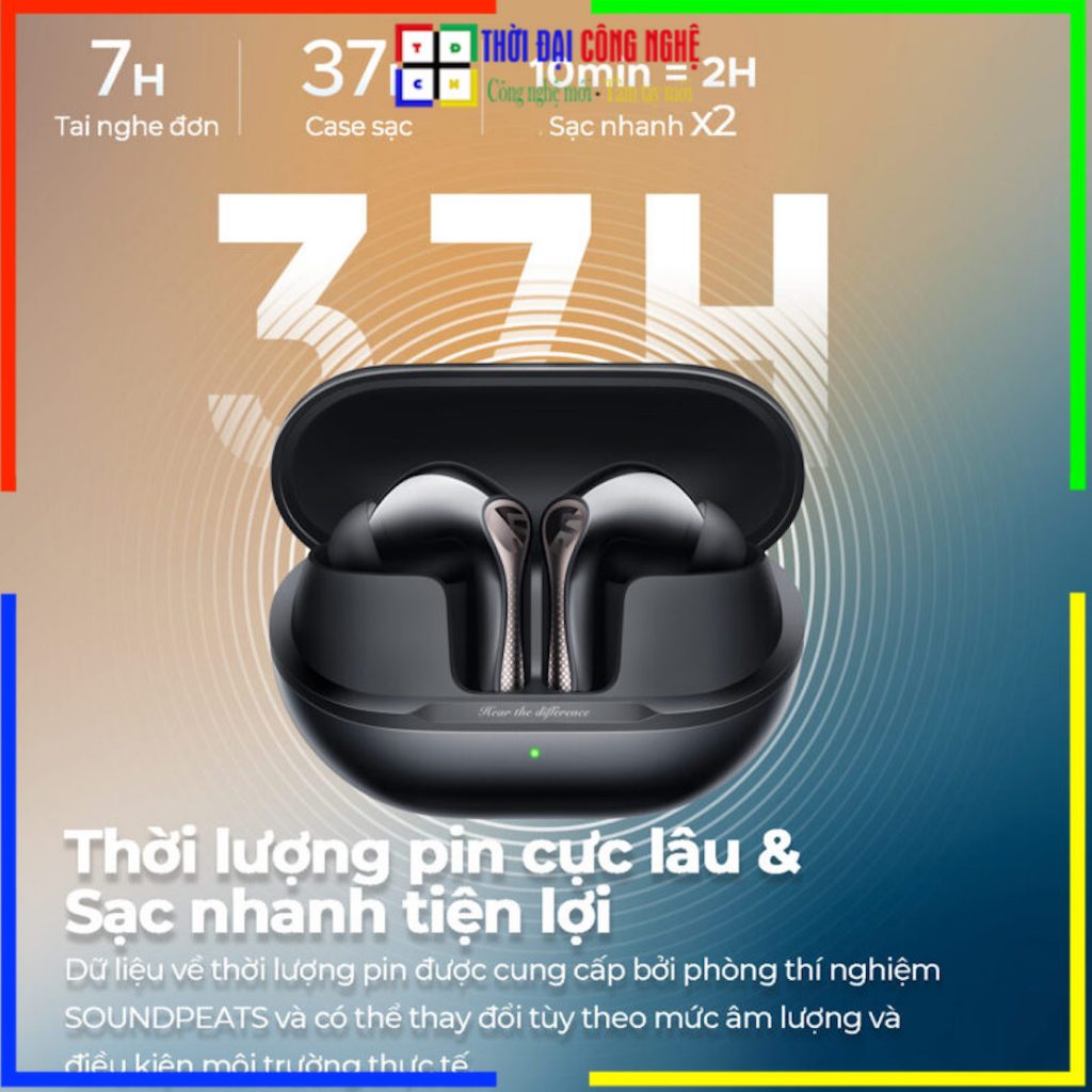 Tai nghe Bluetooth SoundPEATS Air5 Pro true wireless chống ồn âm thanh chuẩn HiFi, chống ồn, pin lâu. Bảo hành 12 tháng, | BigBuy360 - bigbuy360.vn