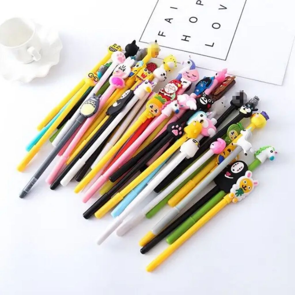 Combo 5 cây bút gel nước ngòi bút 0.5 hình kawaii