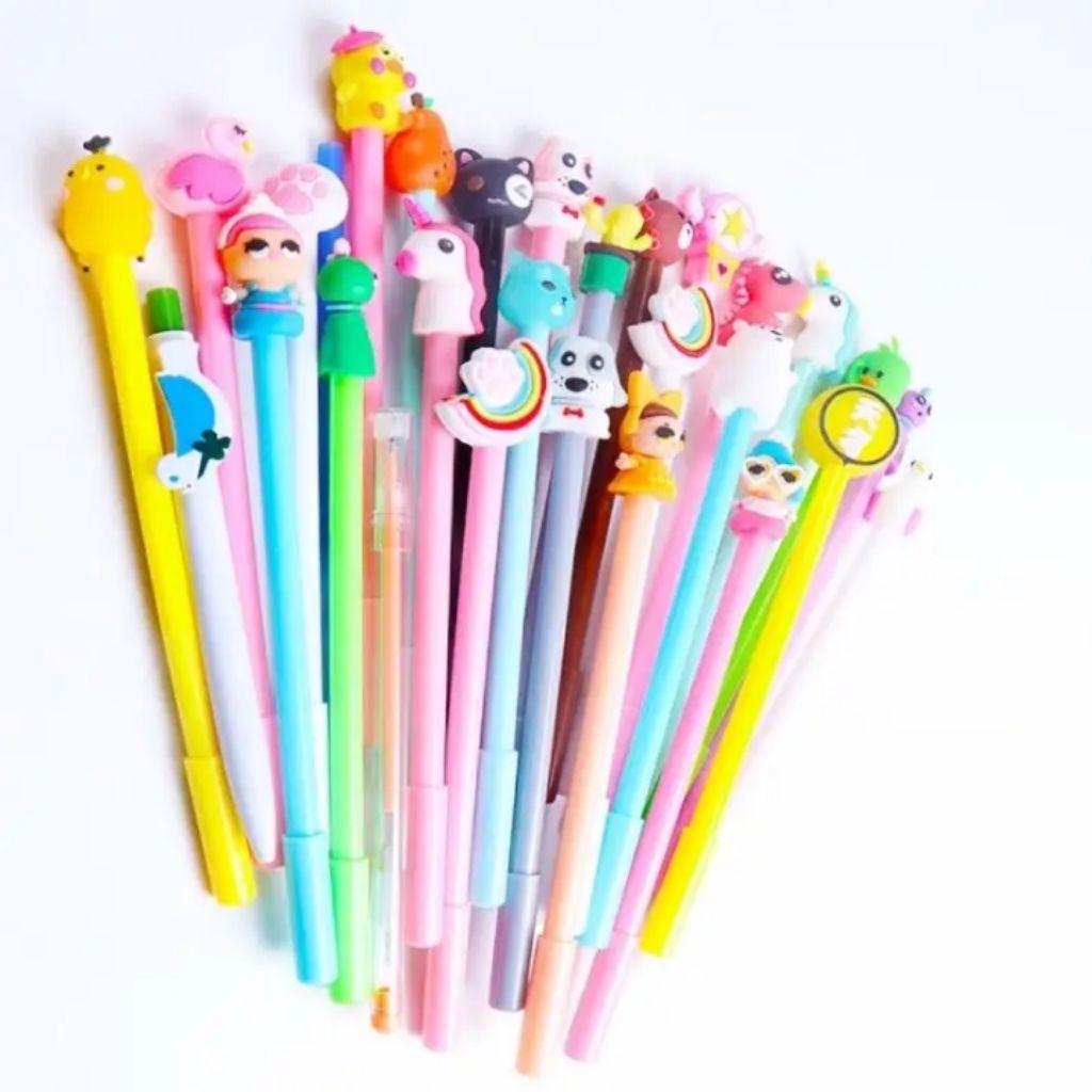 Combo 5 cây bút gel nước ngòi bút 0.5 hình kawaii
