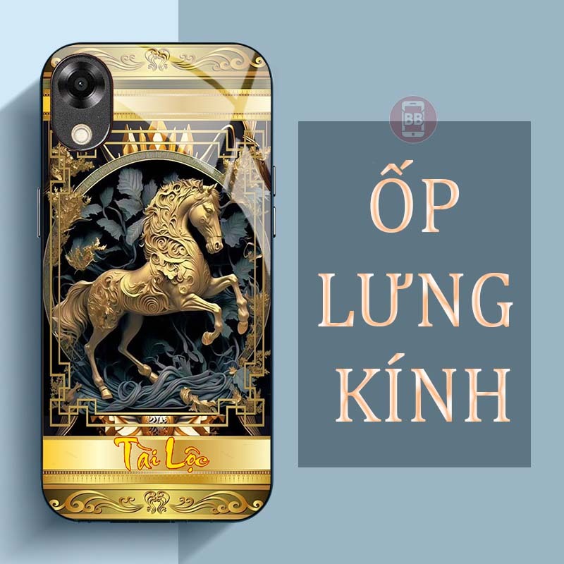 Ốp Lưng OPPO A17, A17K Mặt Lưng Kính Cường Lực In Hình 12 con giáp Tài Lộc