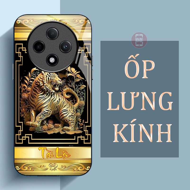 Ốp Lưng OPPO RENO 12F 5G Mặt Lưng Kính Cường Lực In Hình 12 con giáp Tài Lộc