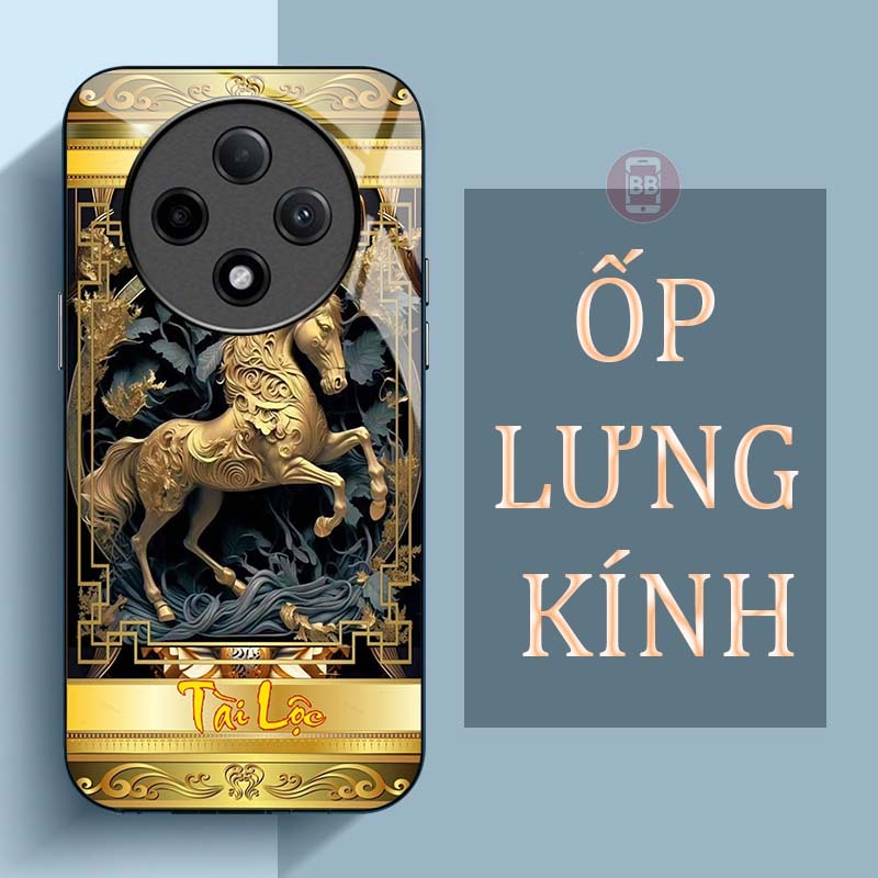 Ốp Lưng OPPO RENO 12F 5G Mặt Lưng Kính Cường Lực In Hình 12 con giáp Tài Lộc
