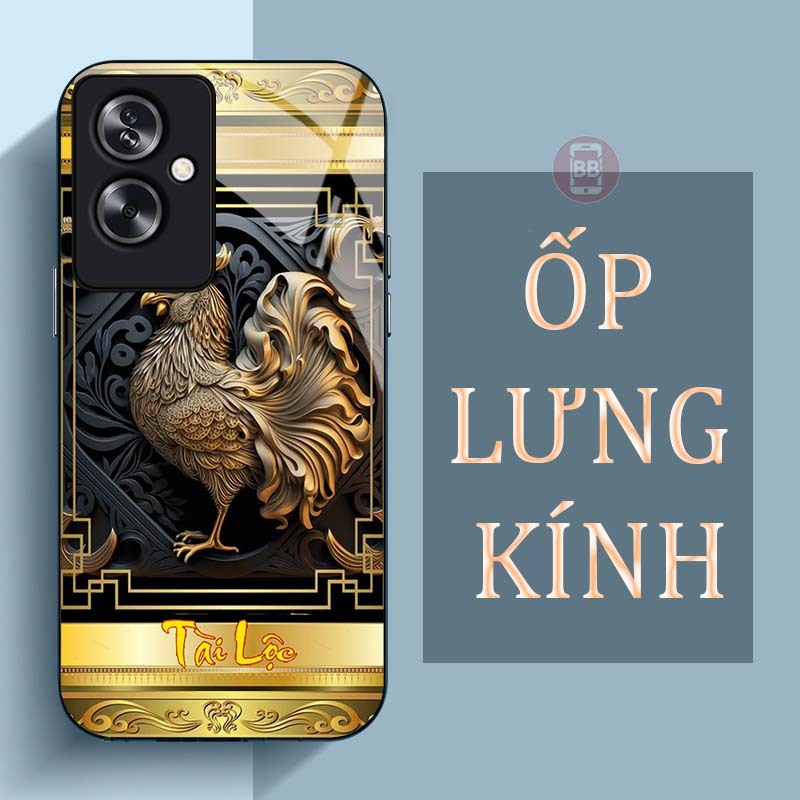 Ốp Lưng OPPO A79 5G Mặt Lưng Kính Cường Lực In Hình 12 con giáp Tài Lộc