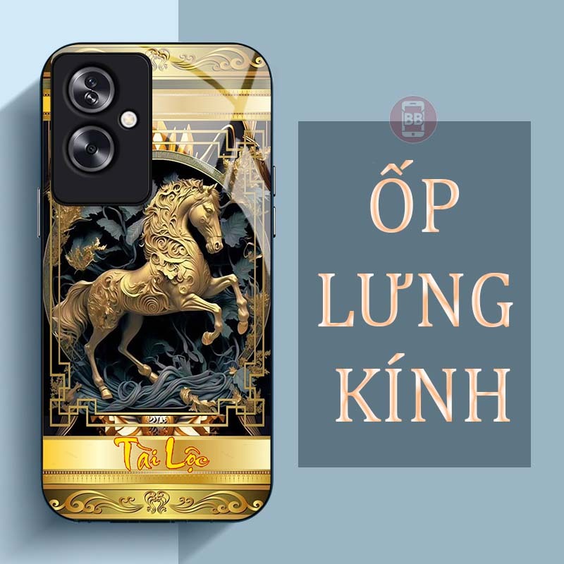 Ốp Lưng OPPO A79 5G Mặt Lưng Kính Cường Lực In Hình 12 con giáp Tài Lộc