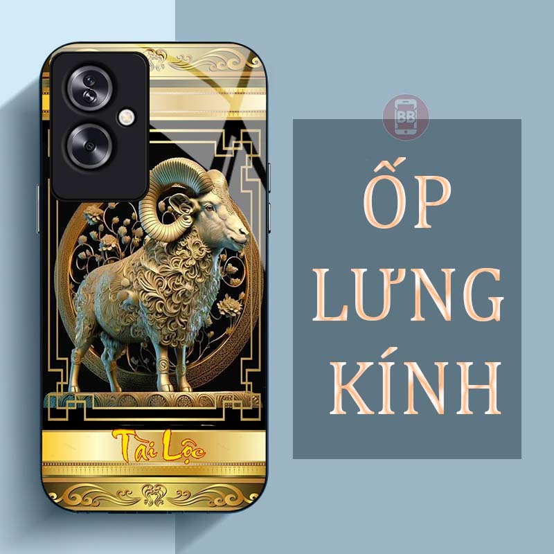 Ốp Lưng OPPO A79 5G Mặt Lưng Kính Cường Lực In Hình 12 con giáp Tài Lộc