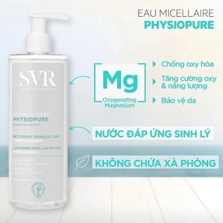 Nước tẩy trang làm sạch da mặt và mắt môi SVR PHYSIOPURE Eau Micellaire 400ml