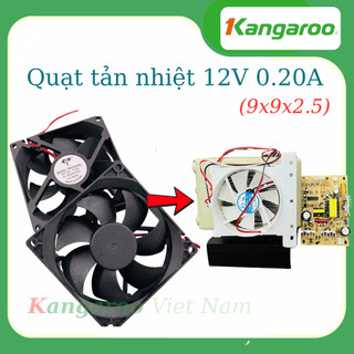 Quạt tản nhiệt đen 12V - 0.20A 9x9x2.5cm - Dành cho bầu lạnh chip điện tử, Quạt làm mát 12V dây có đầu jack
