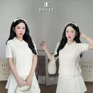 DELIZ - Áo len cổ sen vặn thừng cao cấp len lông thỏ tiểu thư hottrend thu đông PL43