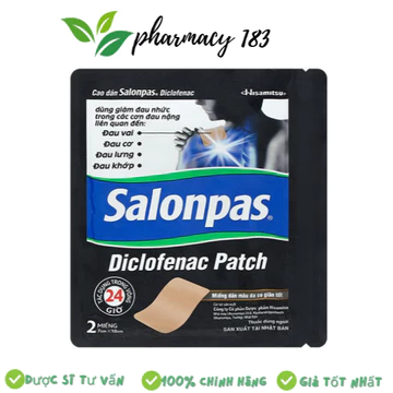 Gói cao dán thảo dược Salonpas Patch 1% đen MỚI - Hisamitsu sản xuất tại Nhật Bản - gói 2 miếng