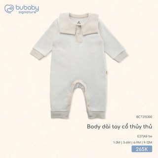 BuBaby BCT215300 Body dài tay cổ thuỷ thủ (kèm mũ) cao cấp cho bé trai và bé gái chất liệu mềm mại, dày dặn, an toàn