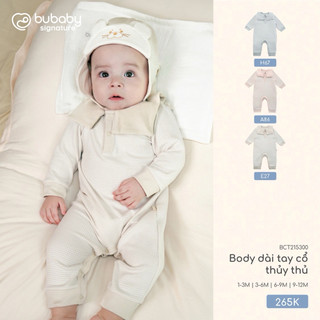 BuBaby BCT215300 Body dài tay cổ thuỷ thủ (kèm mũ) cao cấp cho bé trai và bé gái chất liệu mềm mại, dày dặn, an toàn