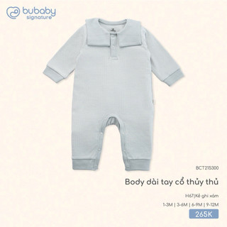 BuBaby BCT215300 Body dài tay cổ thuỷ thủ (kèm mũ) cao cấp cho bé trai và bé gái chất liệu mềm mại, dày dặn, an toàn