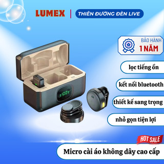Micro Không Dây Mini,Mic Kèm Hộp Sạc – Pin 40 Giờ, Thu Âm Siêu Rõ, Dành Cho Livestream, Quay Video, Phỏng Vấn