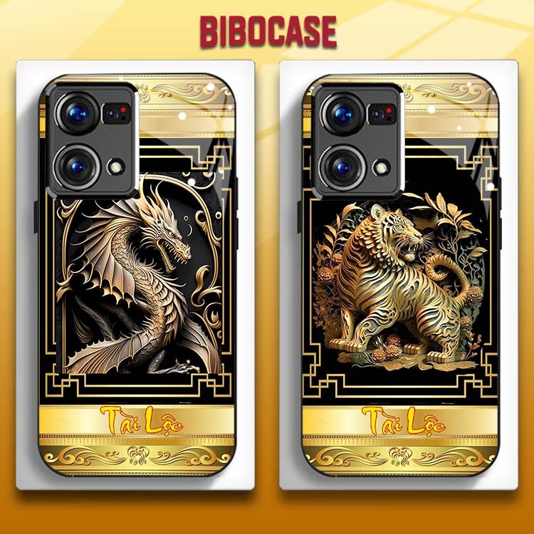Ốp Lưng OPPO RENO 8 4G, RENO 8Z 5G, RENO 8 5G Mặt Lưng Kính Cường Lực In Hình 12 con giáp Tài Lộc