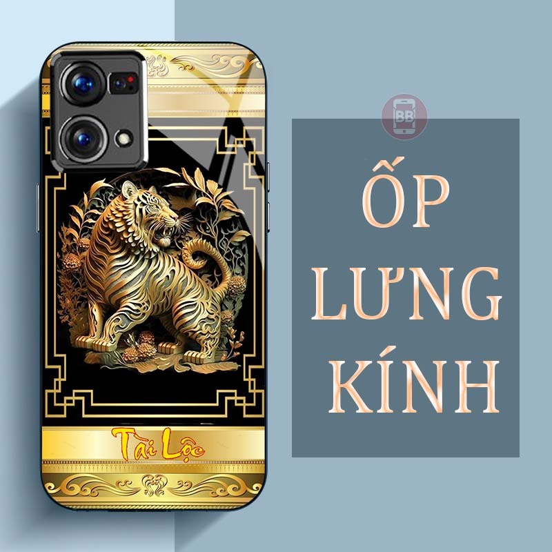 Ốp Lưng OPPO RENO 8 4G, RENO 8Z 5G, RENO 8 5G Mặt Lưng Kính Cường Lực In Hình 12 con giáp Tài Lộc