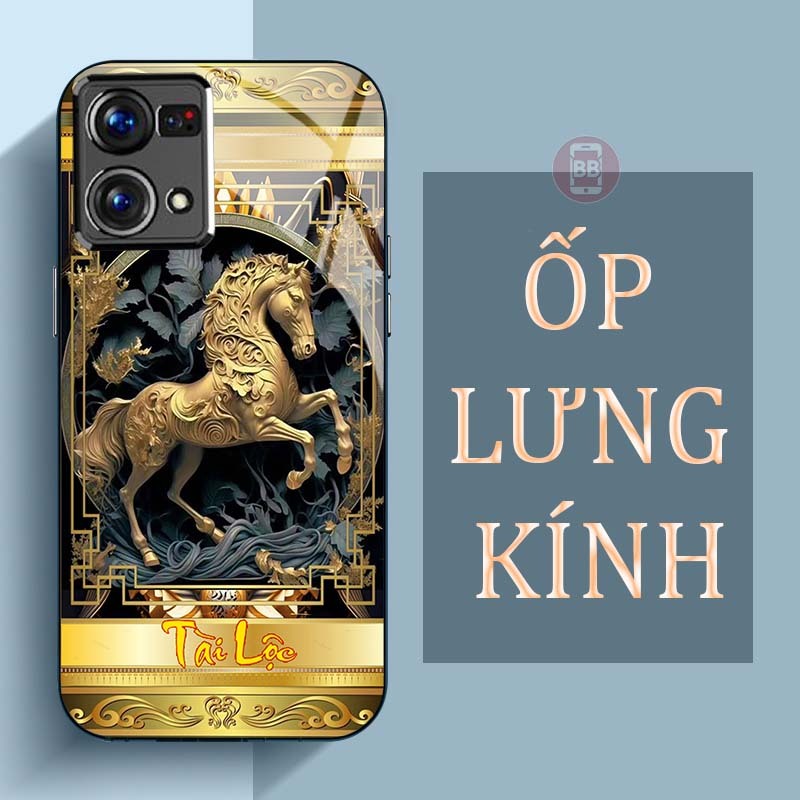 Ốp Lưng OPPO RENO 8 4G, RENO 8Z 5G, RENO 8 5G Mặt Lưng Kính Cường Lực In Hình 12 con giáp Tài Lộc