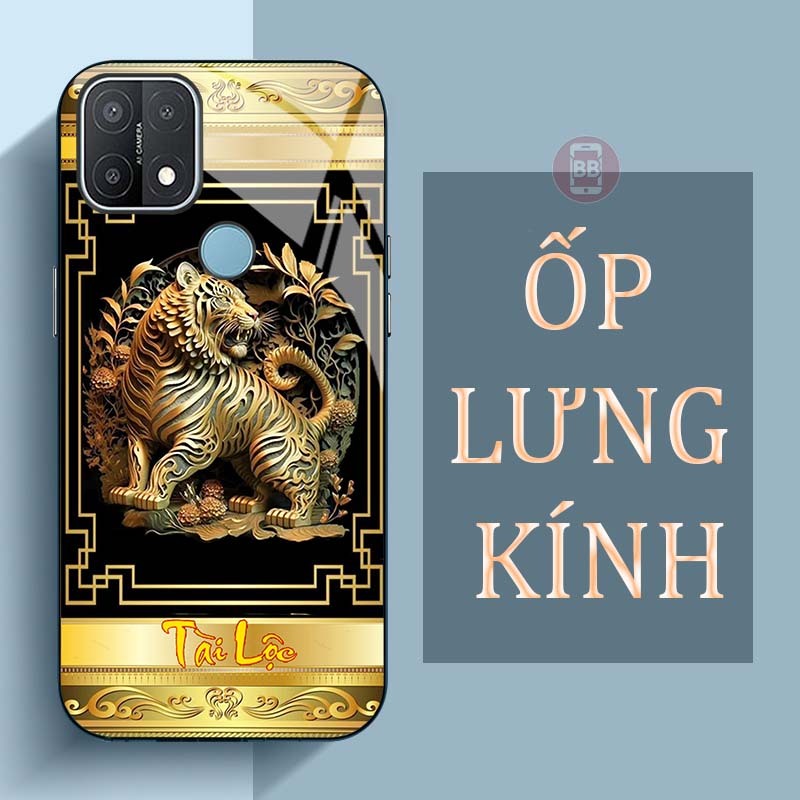 Ốp Lưng OPPO A15, A15S Mặt Lưng Kính Cường Lực In Hình 12 con giáp Tài Lộc