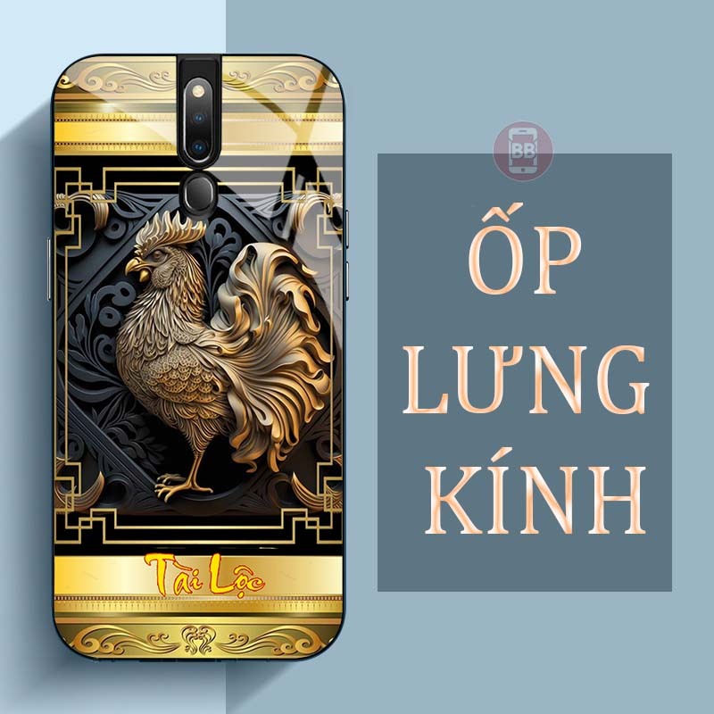 Ốp Lưng OPPO F11, F11 PRO Mặt Lưng Kính Cường Lực In Hình 12 con giáp Tài Lộc