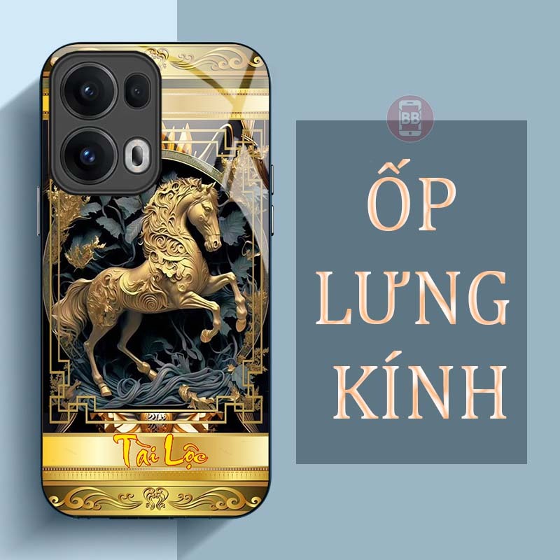 Ốp Lưng OPPO RENO 13 5G, RENO 13F 5G Mặt Lưng Kính Cường Lực In Hình 12 con giáp Tài Lộc