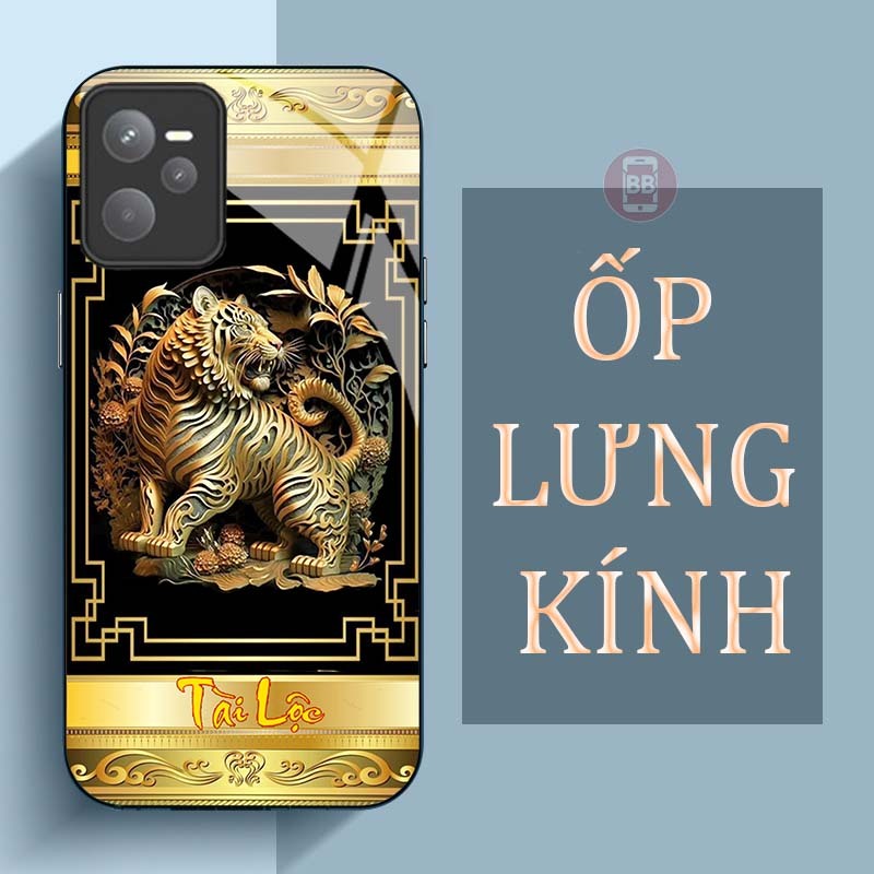 Ốp Lưng REALME C35 Mặt Lưng Kính Cường Lực In Hình 12 con giáp Tài Lộc